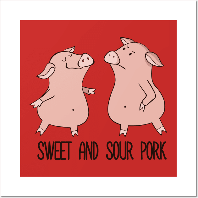 Sweet and Sour Pork Funny gift Wall Art by Dreamy Panda Designs